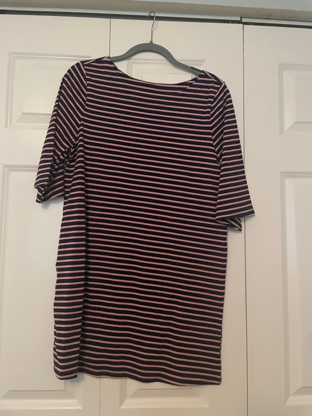 Amazon Women’s Navy and Pink Striped Casual Dress